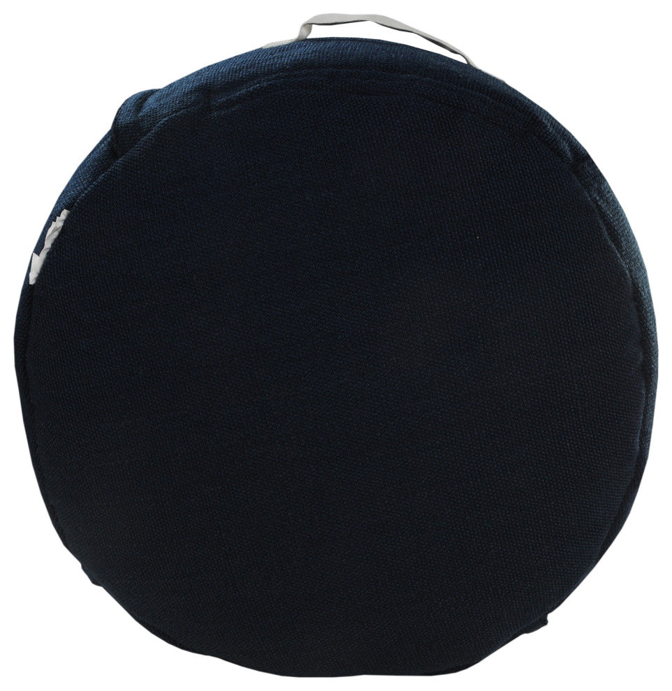 Solid Textured Indoor Outdoor Pouf with Handles