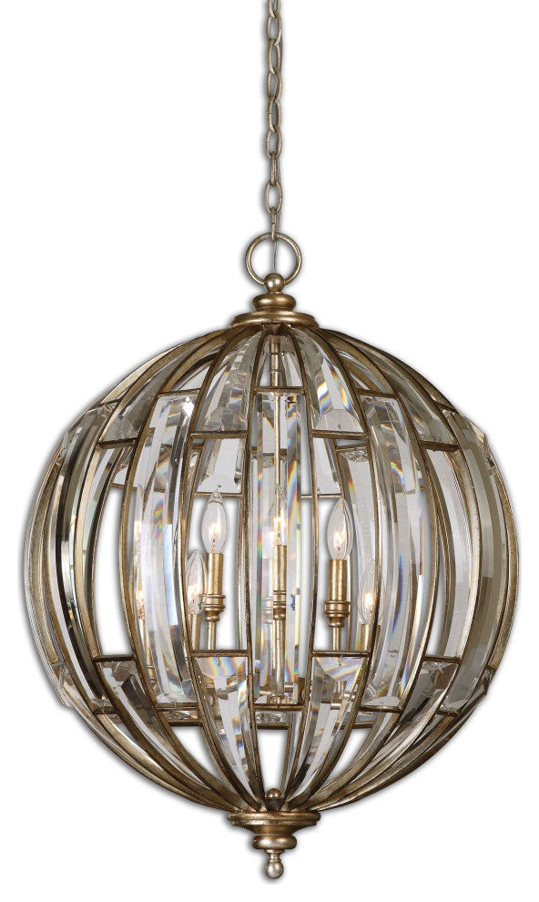 Uttermost 22031 Vicentina 6 Light Pendant - Burnished Silver Champagne