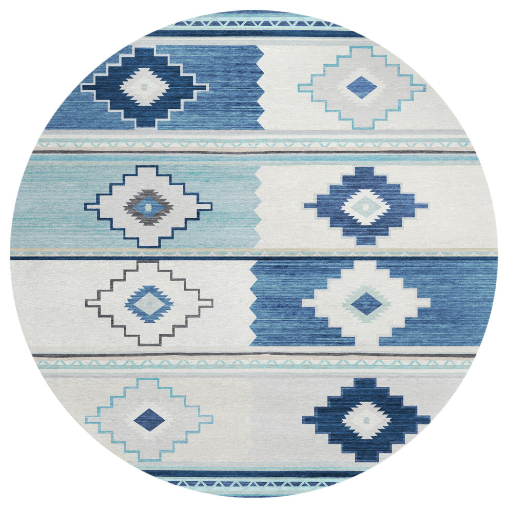 Indoor/Outdoor Phoenix PH1 Pacifica Machine Washable 8' x 8' Round Rug