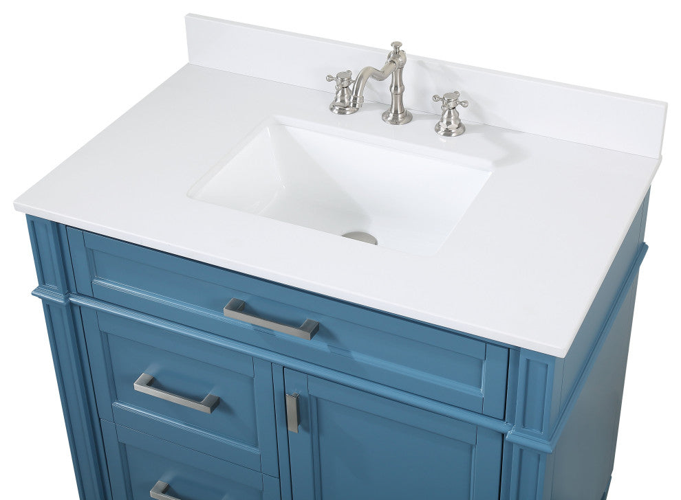 36" Tennant Brand Durand Modern Teal Blue Bathroom Sink Vanity