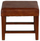 Alvin Genuine Leather Ottoman With Solid Teak Wood Legs, Brown