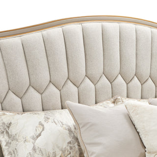 St. Charles Queen Chenille Wingback Bed, Dove Gray