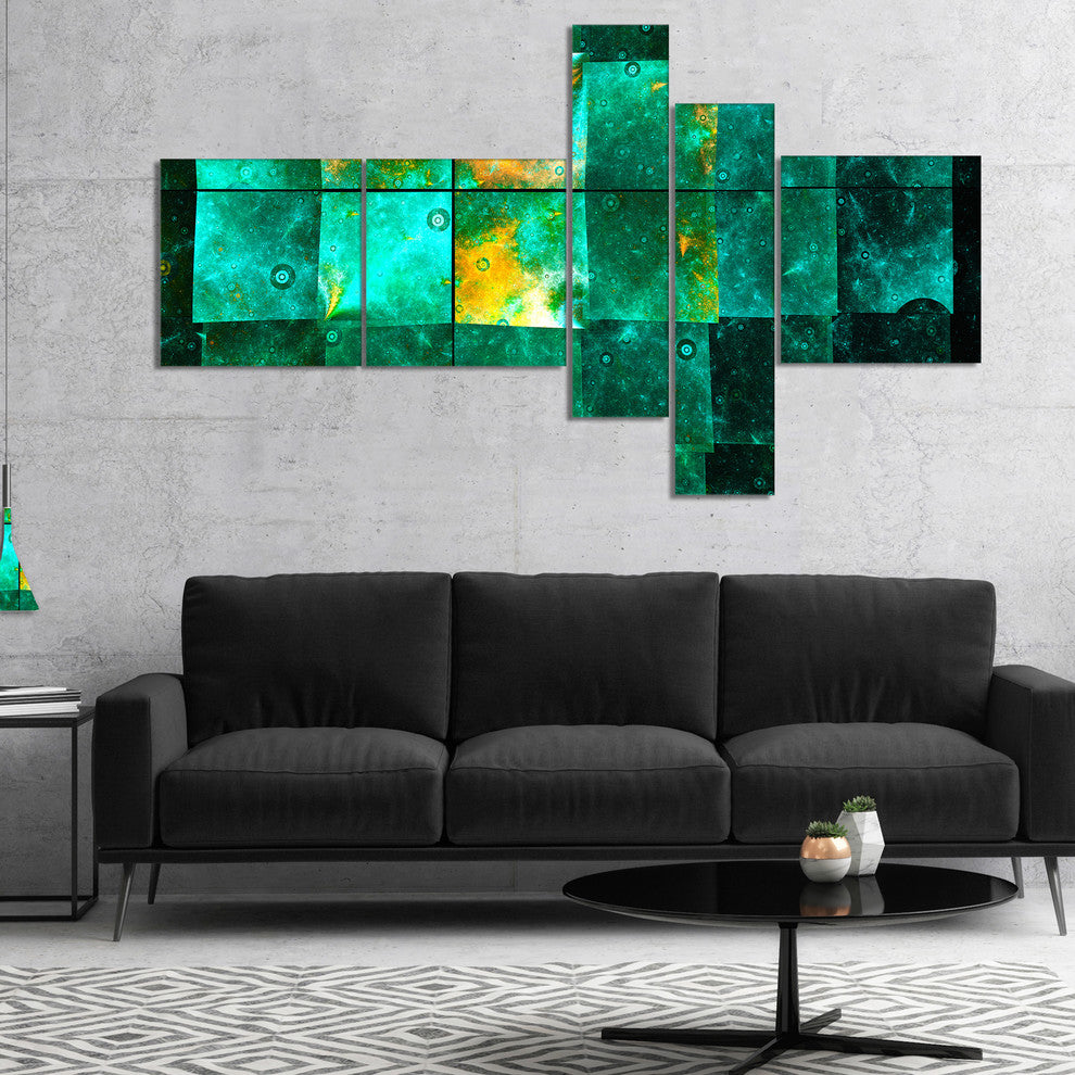 Astrological Space Map, Abstract Wall Art Canvas, 60"x32", 5 panels