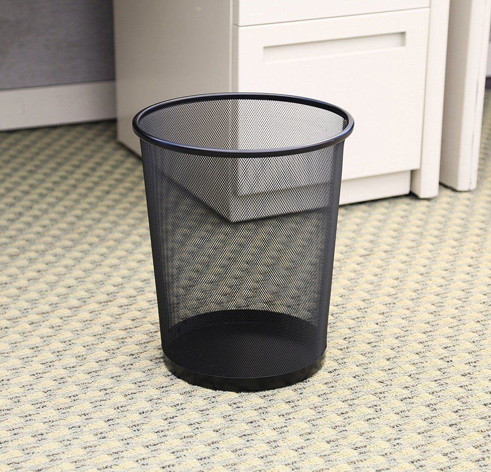 Round Mesh Wastebasket Recycling Bin, Set of 2