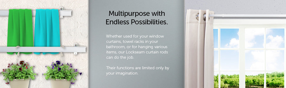Triple Lockseam Curtain Rod, 48-84"