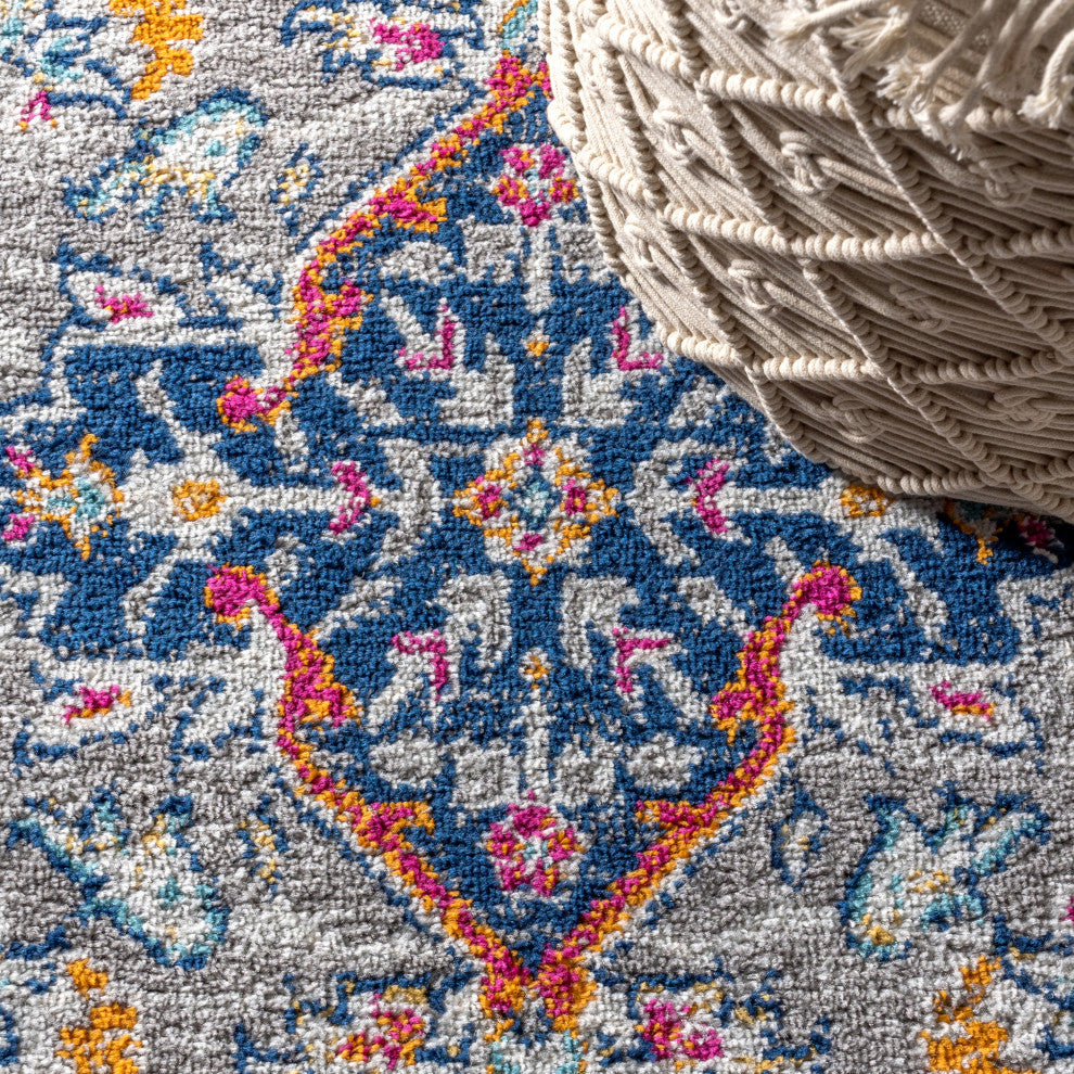 Bohemian FLAIR Boho Vintage Medallion Area Rug, Multi, 3x5