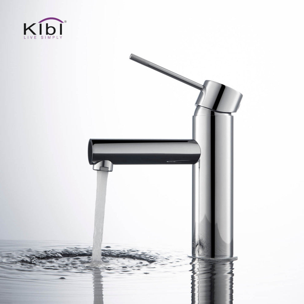 Circular X Brass Single Hole Bathroom Faucet KBF1010, Chrome, Without Drain