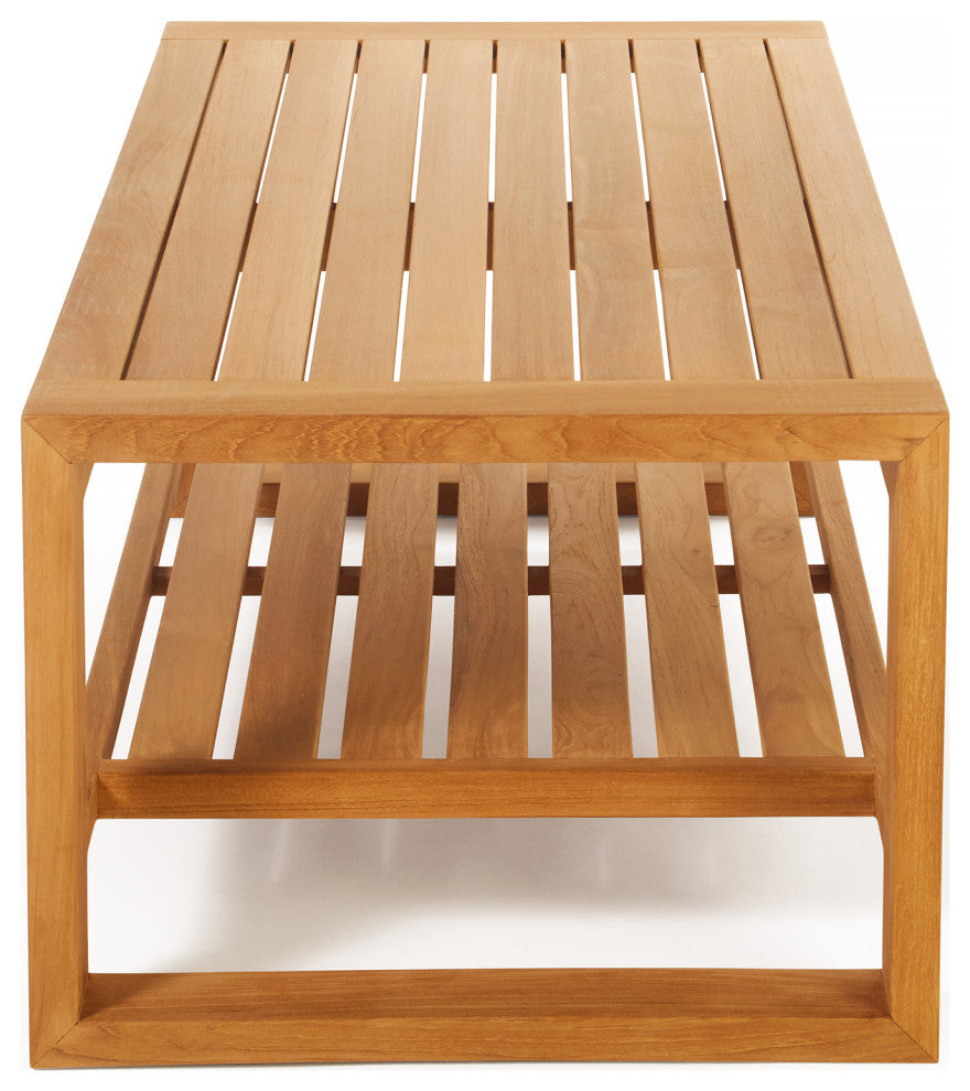 Teak Coffee Table with Shelf Seville - Rectangular 47 x 24" (120 x 60 cm)