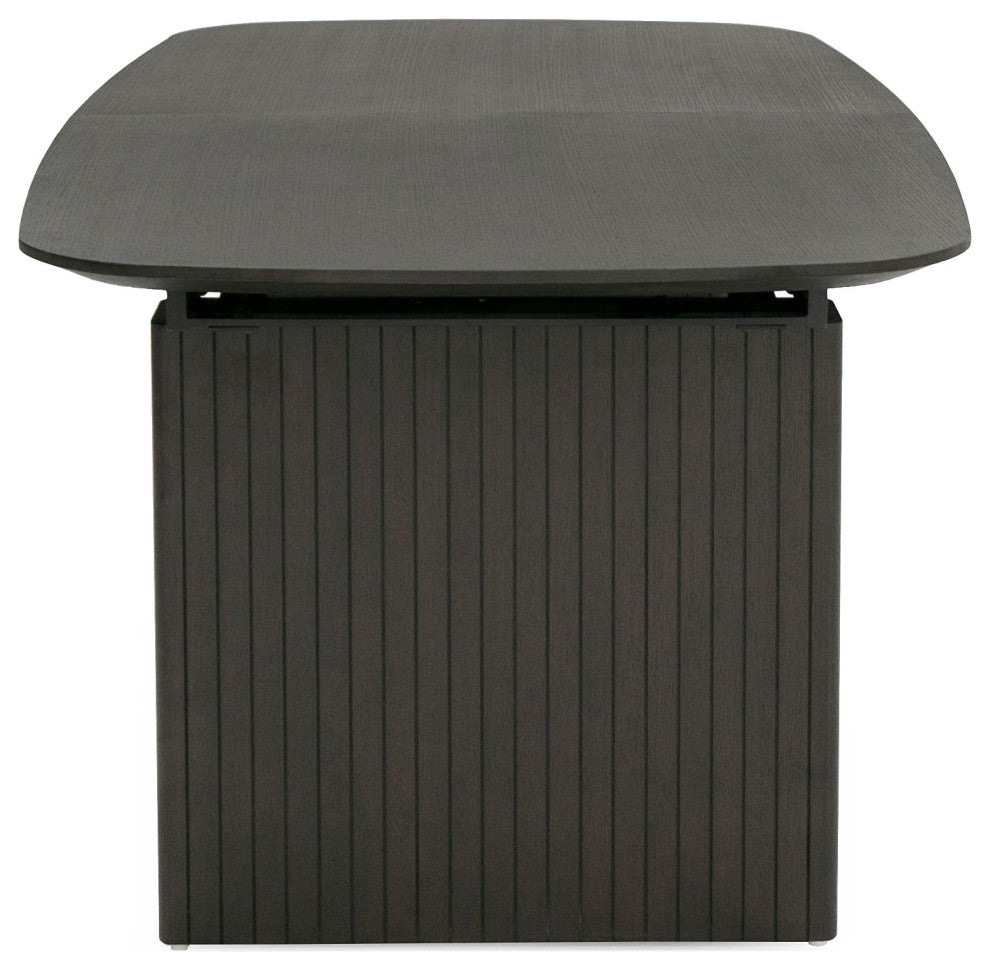 Modrest Calhoun Modern Smoked Oak Extendable Dining Table