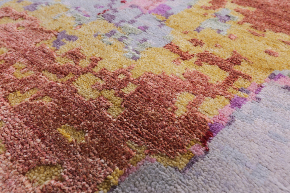 12' 0" X 15' 2" Wool & Silk Abstract Hand-Knotted Rug - Q14858