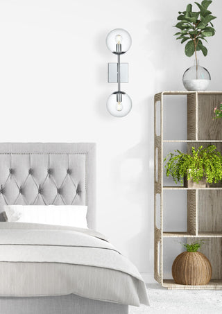 Home Living 6" Wall Sconce Clear Shade, Chrome