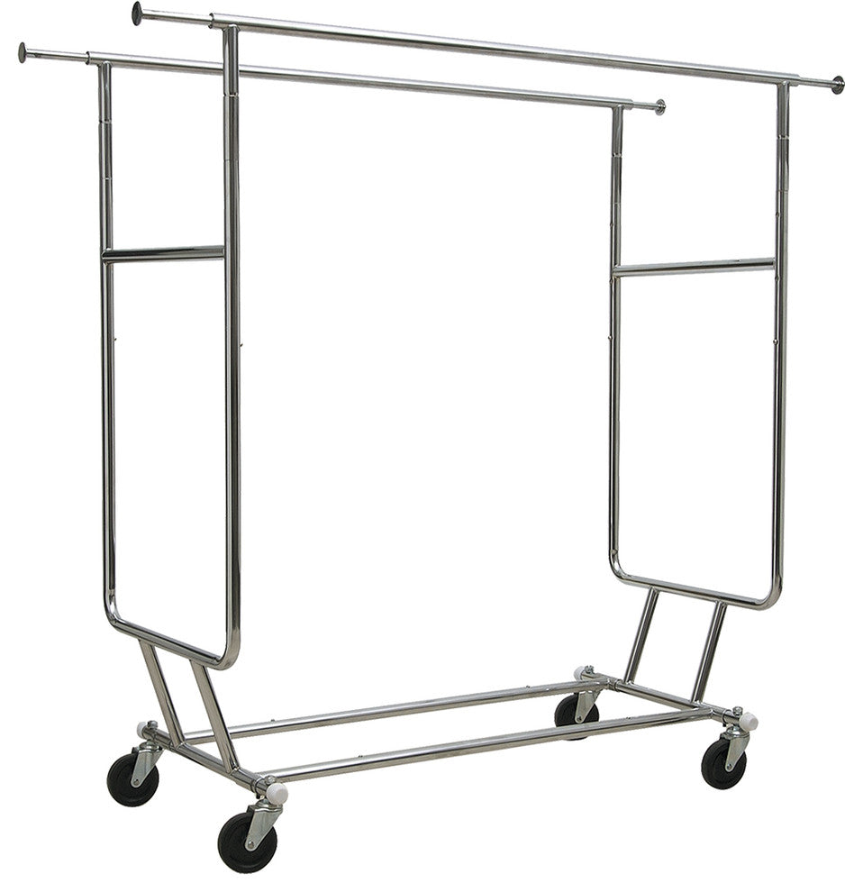 Adjustable Double Bar Chrome Garment Rack