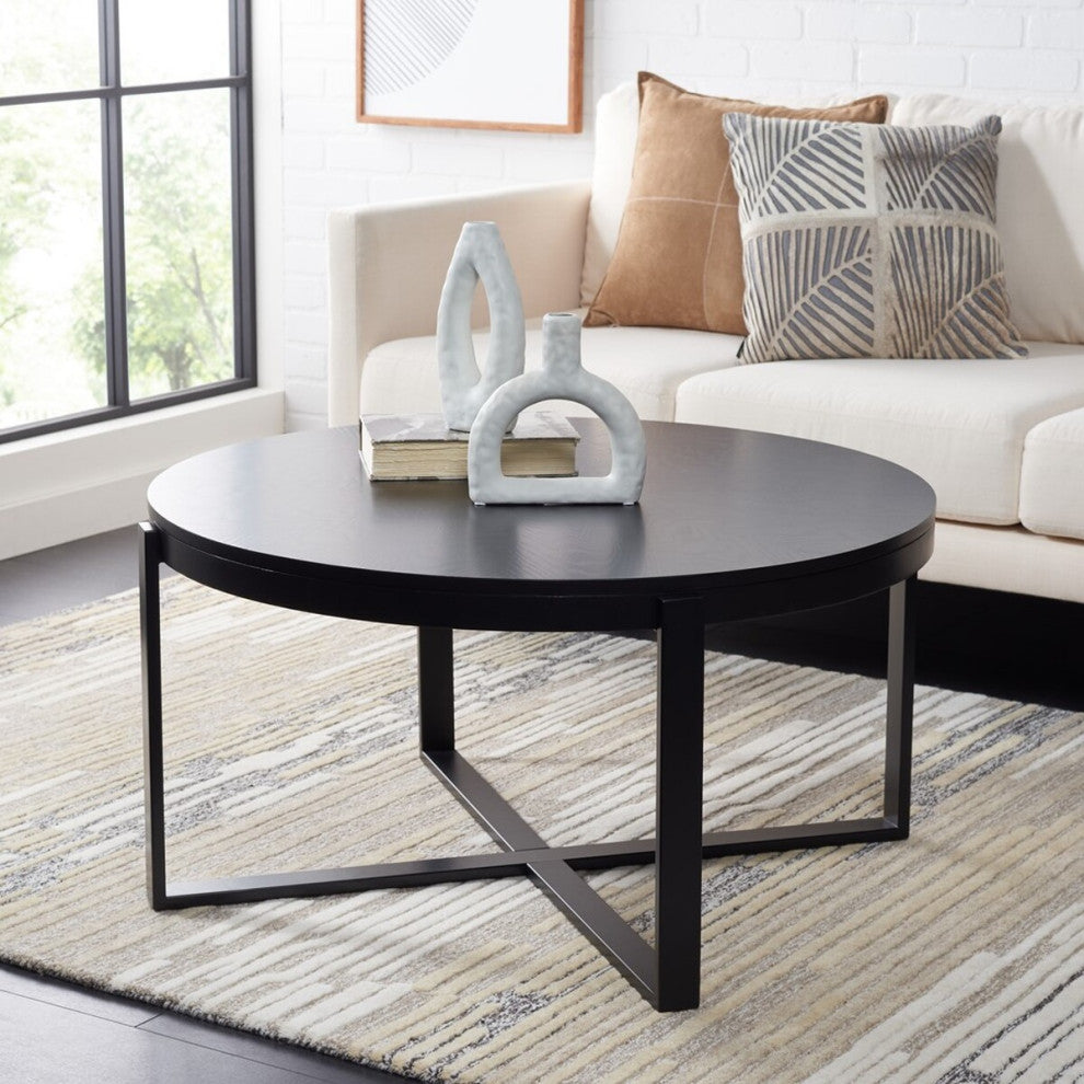 Safavieh Navya Round Coffee Table, Black
