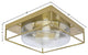 18" 4-Light Flush Mount Light, New Age Brass, Smoke Bubble Glass