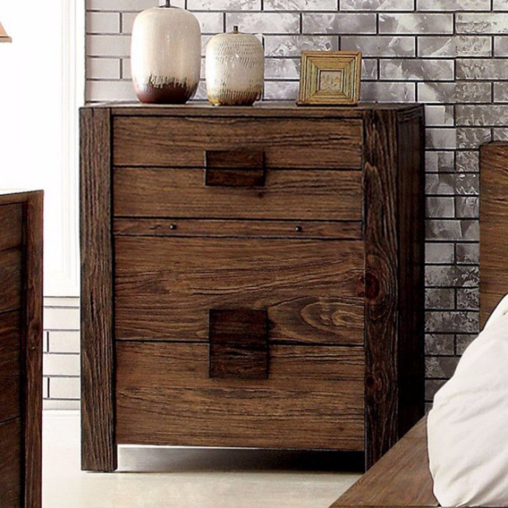 Benzara BM137783 Wooden Chest With Pull Out Tray, Rustic Natural Brown