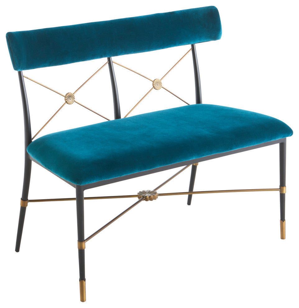 Rider Two-Seater Dining Bench, Rialto Peacock