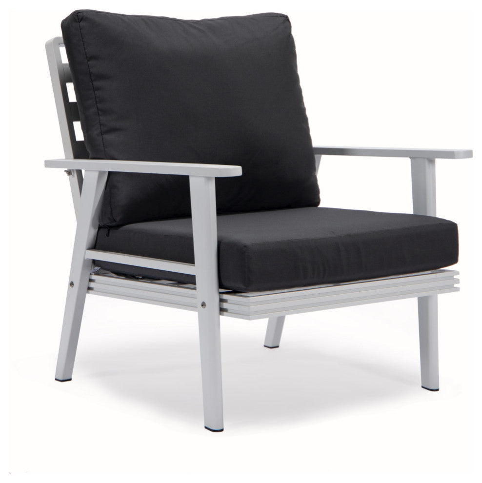 LeisureMod Walbrooke Patio Conversation Set With Fire Pit Table, Charcoal