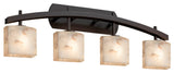 Alabaster Rocks! Archway 4-Light Bath Bar, Rectangle, Bronze, LED