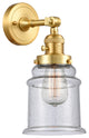 Canton Sconce With Switch, Satin Gold/Seedy