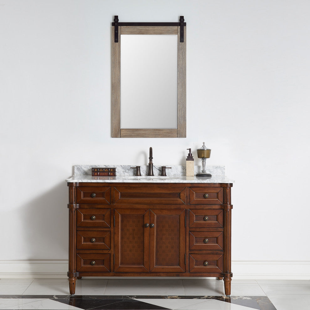 Cortes Rectangular Wall Mount Mirror, Classical Grey, 24"
