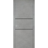 Solid French Door 24 x 80 | Planum 0014 Concrete with| Bathroom