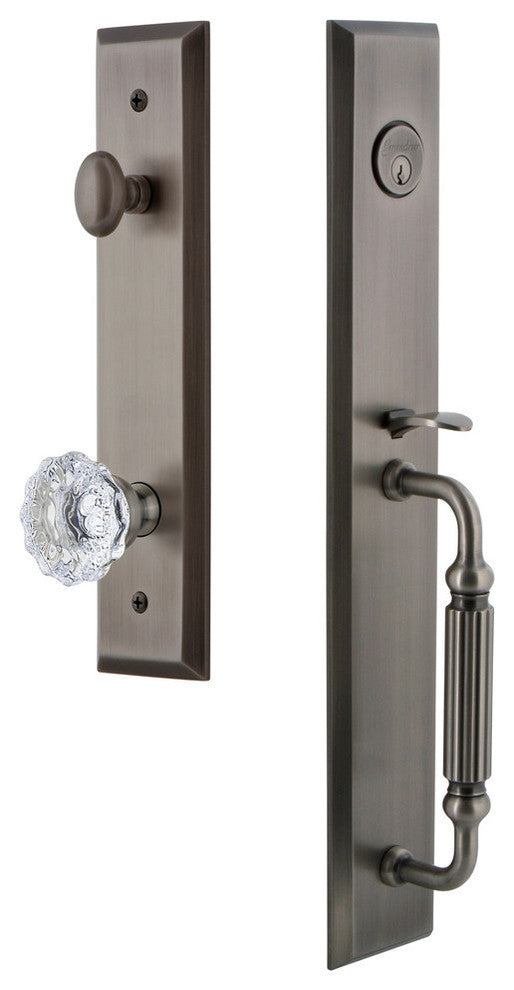 Fifth Avenue 1-Piece Dummy Handleset, F Grip and Fontainebleau Knob, 849491