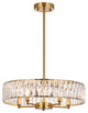 22" 12-Light Gold Metal Chandelier With Clear Crystals, Gold, 22"