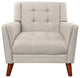 GDF Studio Evelyn Mid Century Modern Fabric Arm Chair, Beige/Walnut