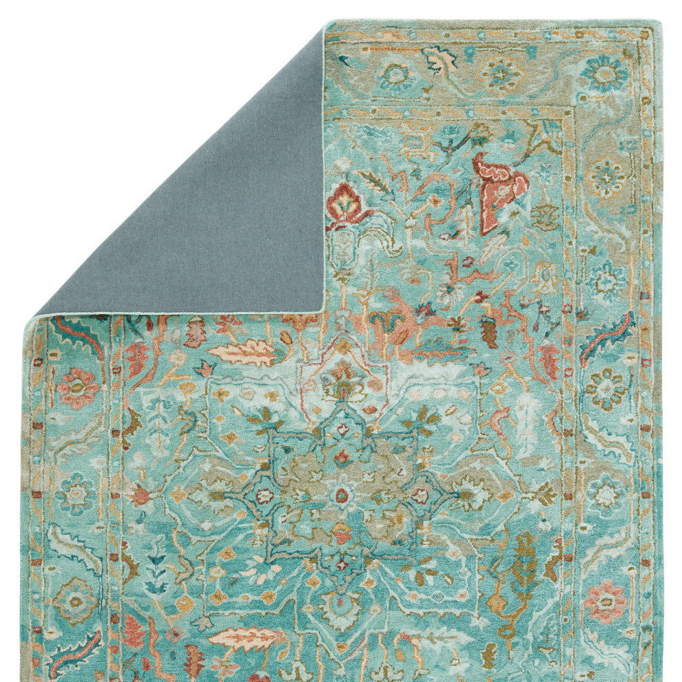 Cristobol Handmade Medallion Area Rug, Turquoise/Pink, 8'x10'