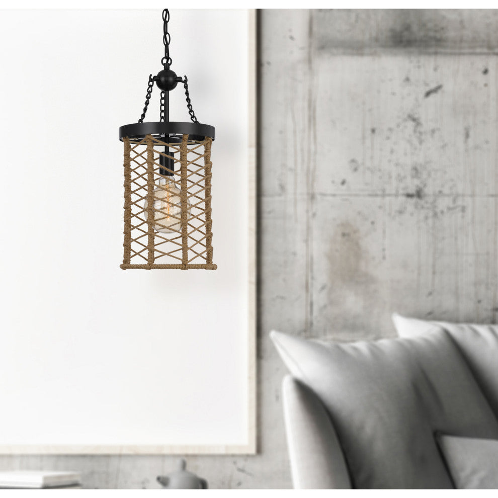 Lillington 1 Light 22" Height Black Metal Pendant