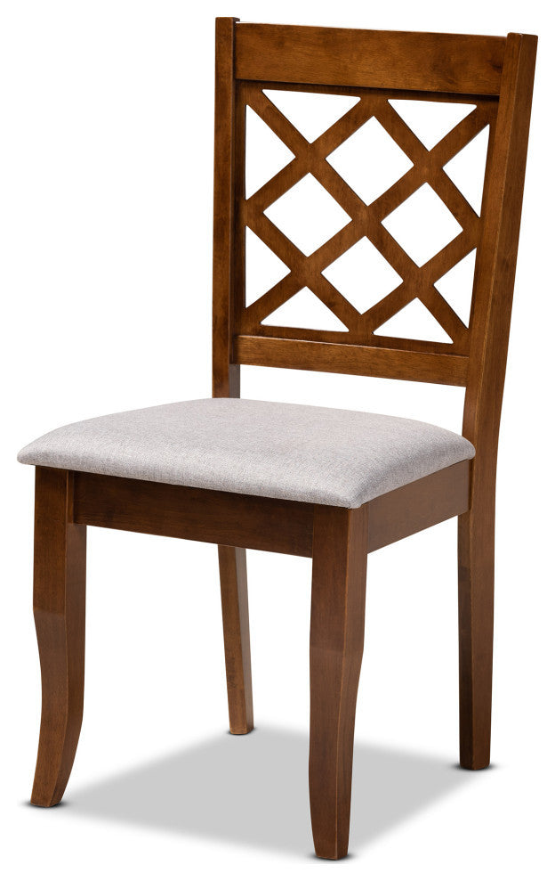 Connell 4-Piece lWalnut Effect Dining Chair Gray Cushion