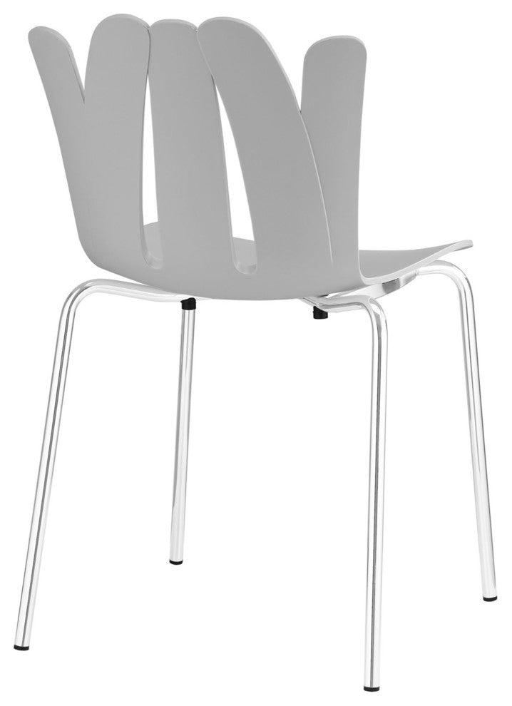 Modern Contemporary Dining Side Chair, Gray Plastic