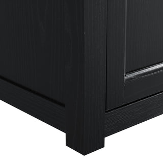Camden 58" Low Profile TV Stand With Fireplace Black