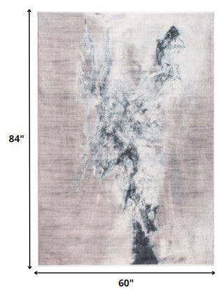 5"x8" Sand Abstract Splash Modern Area Rug