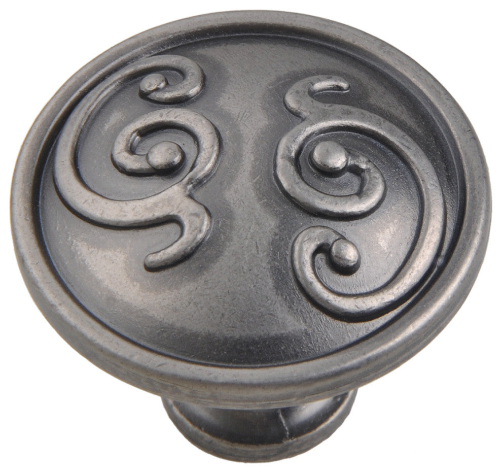 Utopia Alley Roma Cabinet Knob, 1.3" Diameter, Pewter, 10 Pack