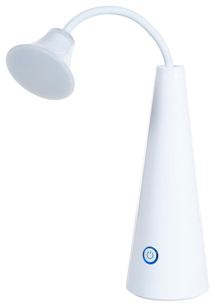 Contemporary LED Desk Lamp, 15", White