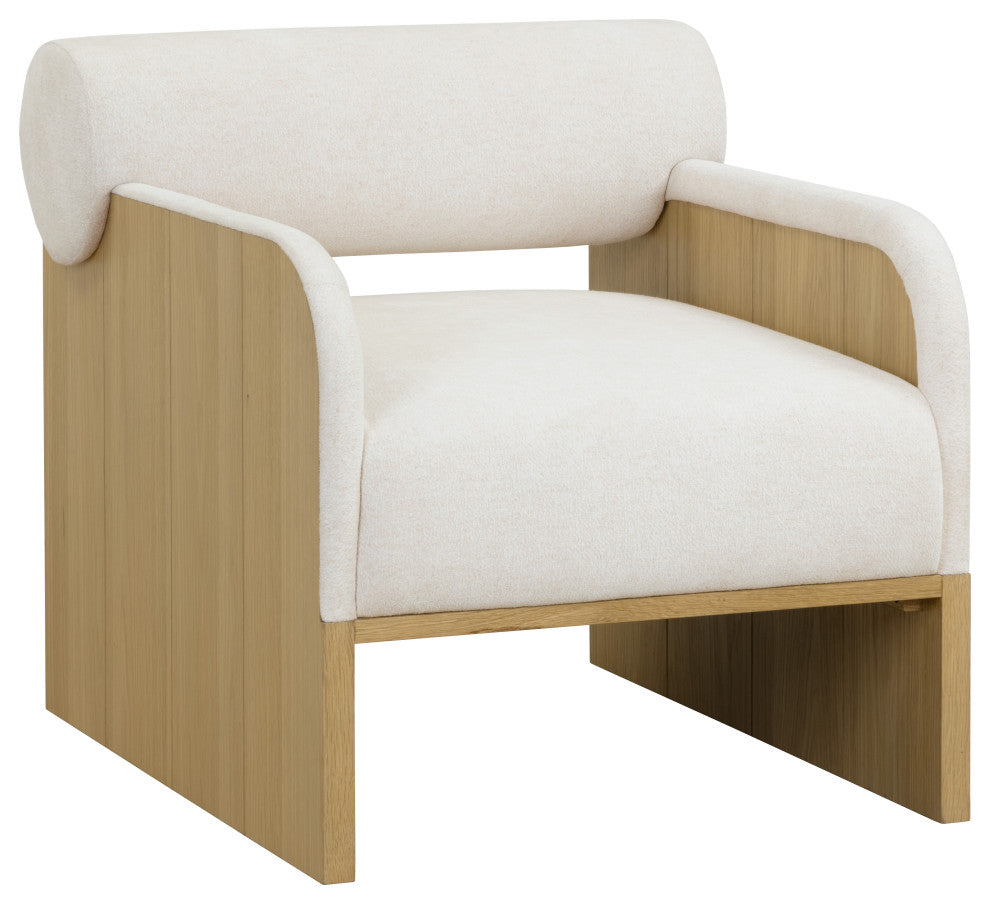 Coburn Lounge Chair, Rustic Oak, Eclipse White