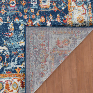 Alessana Cochise Bordered Area Rug, Blue, 2'6"x10'3"