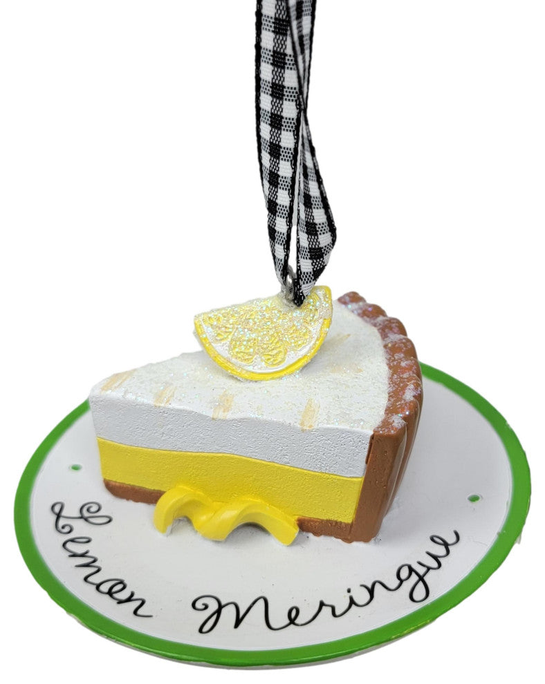 Luxe Lemon Pie Cake Dessert Ornament Vintage Style Food Cake Diner 3 in, Lemon Meringue Pie