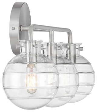 Mason 3-Light Bathroom Vanity Light, Matte Black, Satin Nickel
