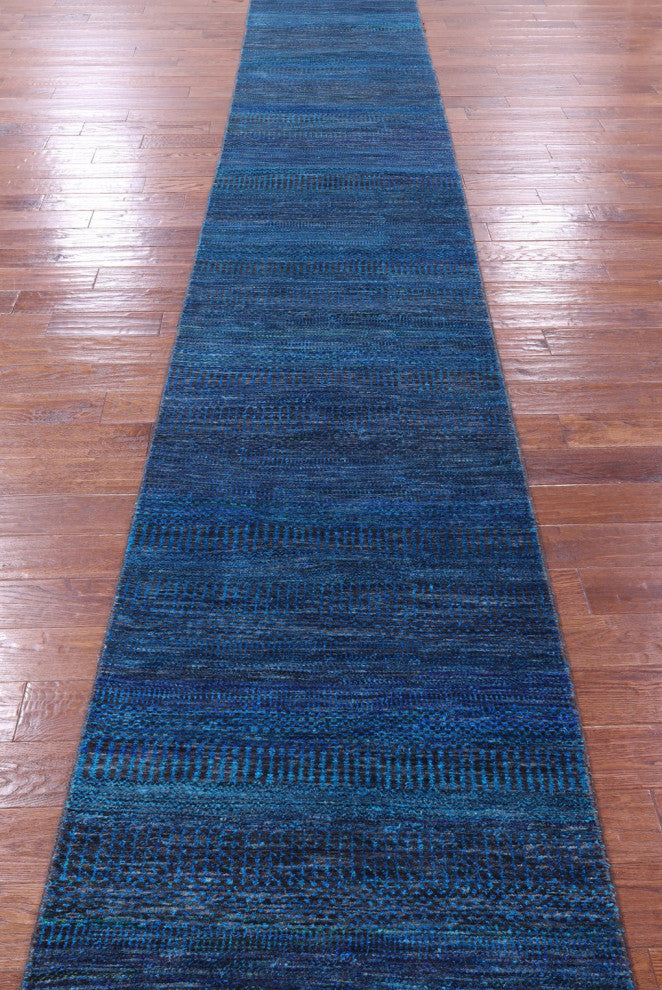 Runner Handmade Wool and Silk Super Savannah Gabbeh Rug 2' 6" X 32' 5" Q11904