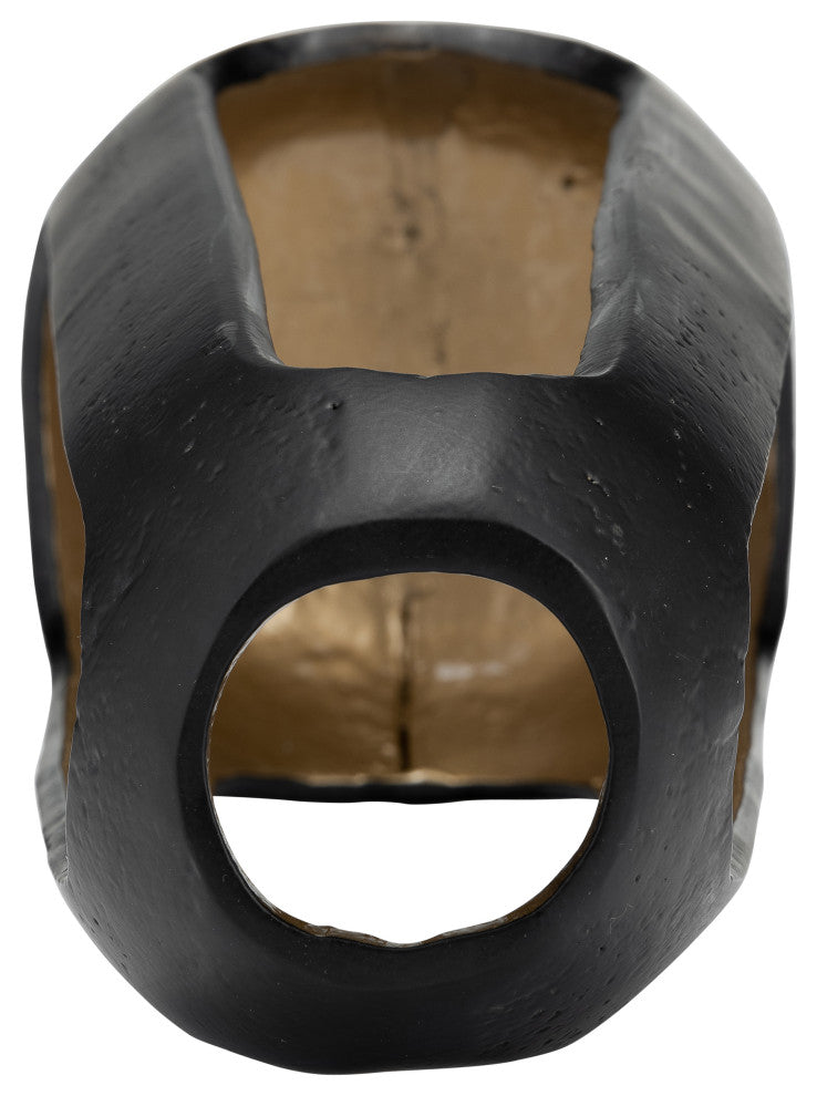 Metal, 15"H, Open Vase, Matte Black