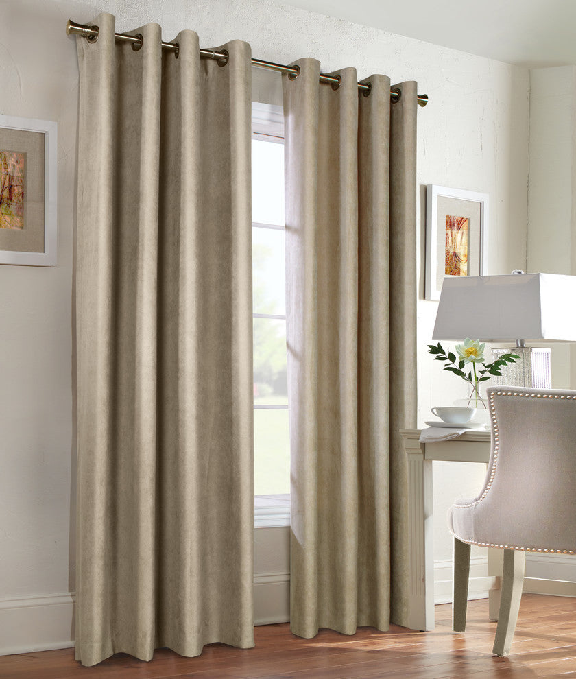 Navar Grommet Curtain Panel 54 x 95 in Burgundy