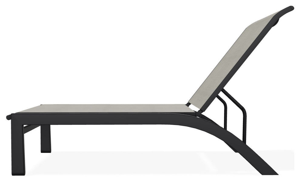 Kendall Sling Stackable Outdoor Chaise Lounge, Ella/Black