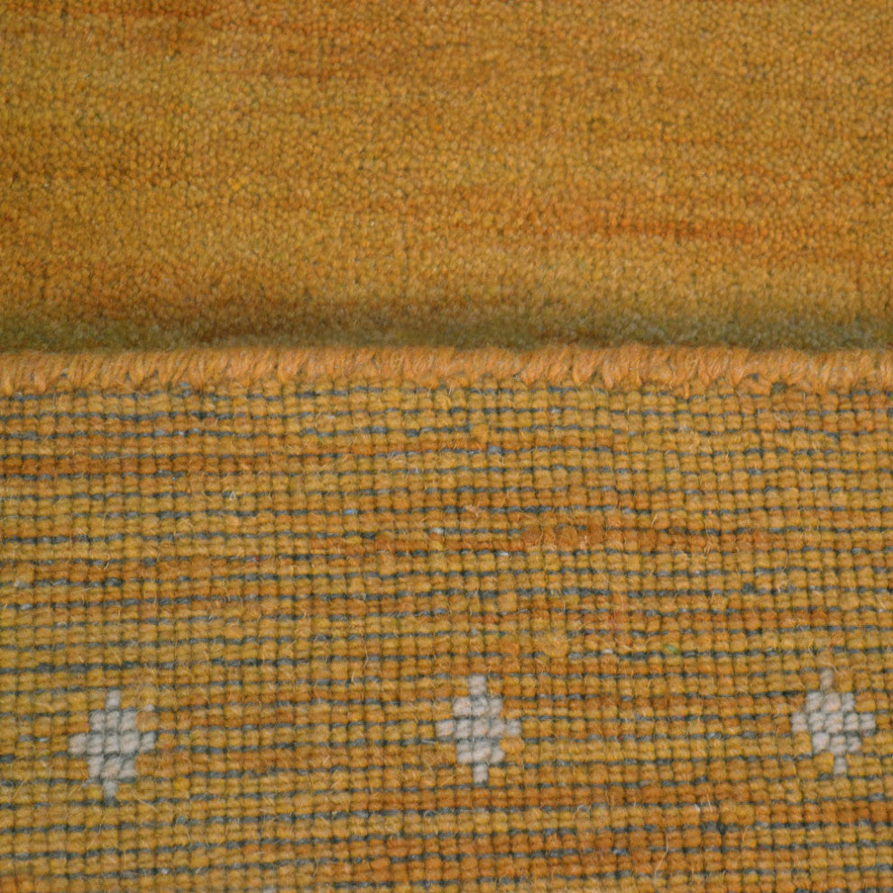 HAND KNOTTED LOOM WOOL ECO-FRIENDLY AREA RUGS - Runner, Gold, Contemporary
