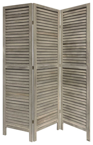 3 Panel Grey Shutter Screen Room Divider