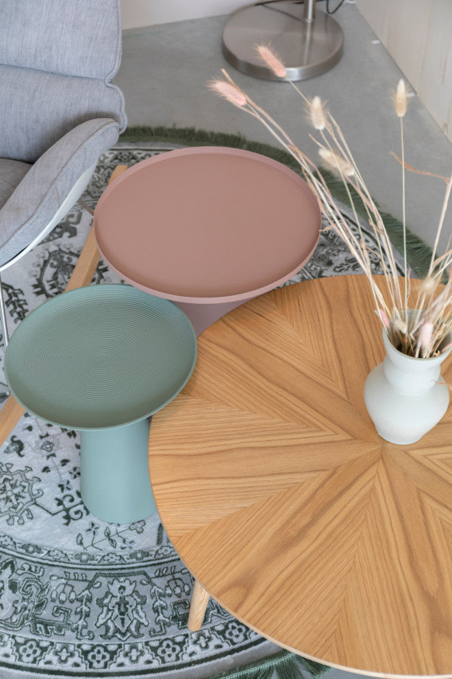 Minimalist Pedestal Side Table L | DF Ringar, Rose Pink