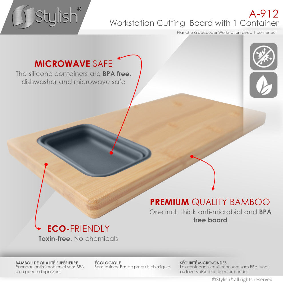 Workstation Cutting Board With 1 Container A-912