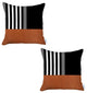 Set of 2 Brown and Black Printed Pillow Covers