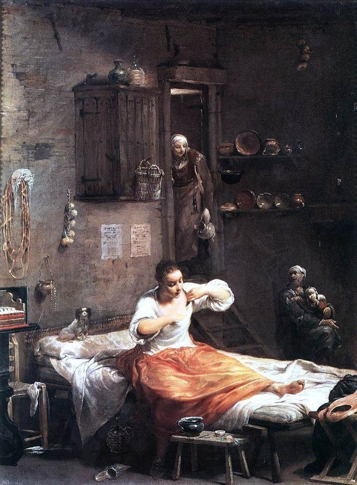 Giuseppe Maria Crespi Searcher for Fleas, 21"x28" Wall Decal